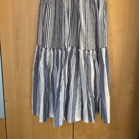 J. Crew Chambray Cover Up Tiered Dress in Blue Striped Chambray size S - Picture 4 of 8